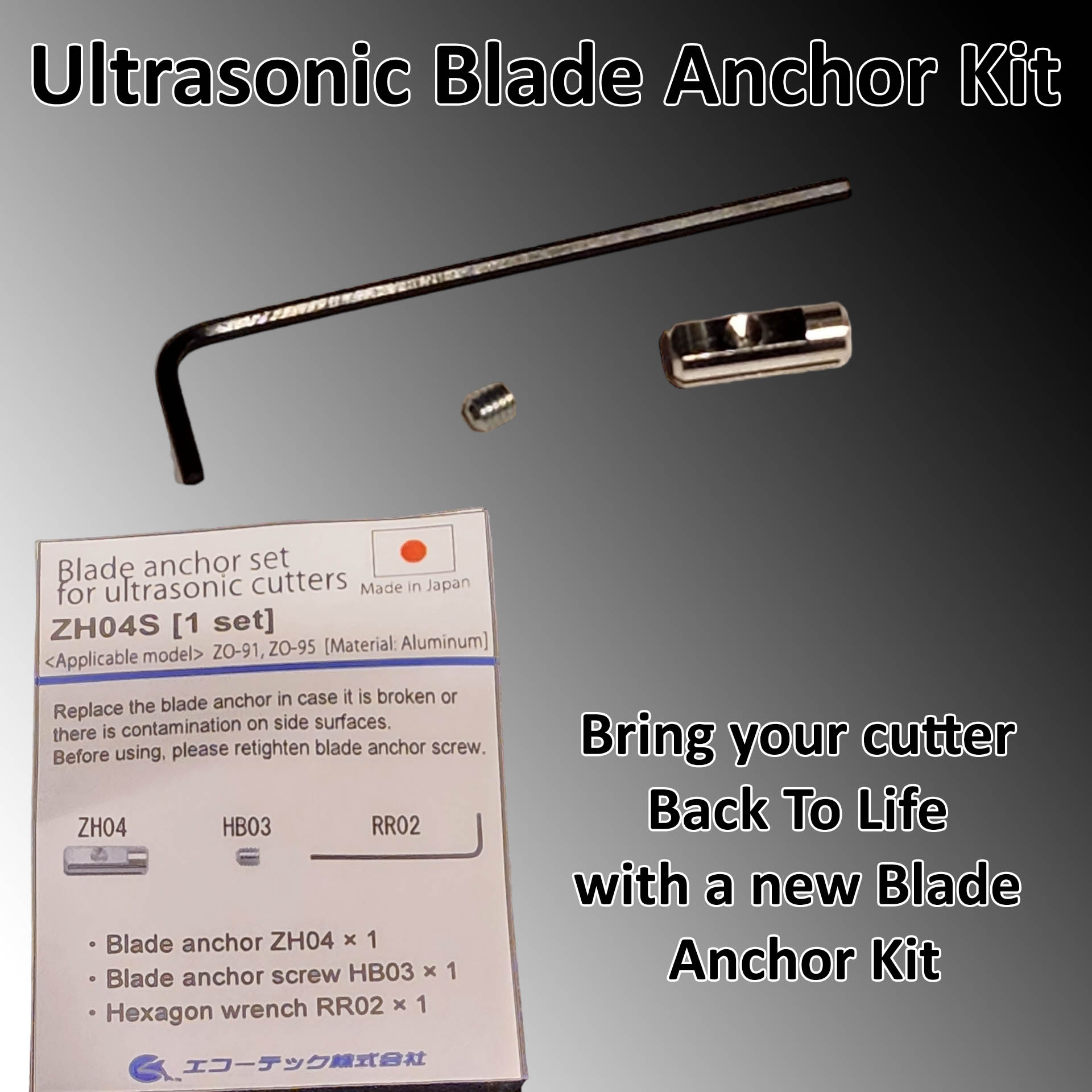 Ultrasonic Cutter Blade Anchor Kit for all ZO series cutters – Next Level  Neo